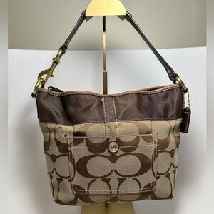 Coach Legacy Signature Monogram Hobo Bag #11957